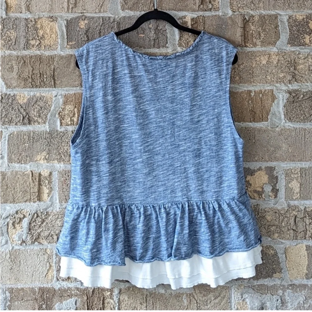 Pilcro Chrissy Striped Layered Babydoll Tank Top Size Large - Picture 5 of 8